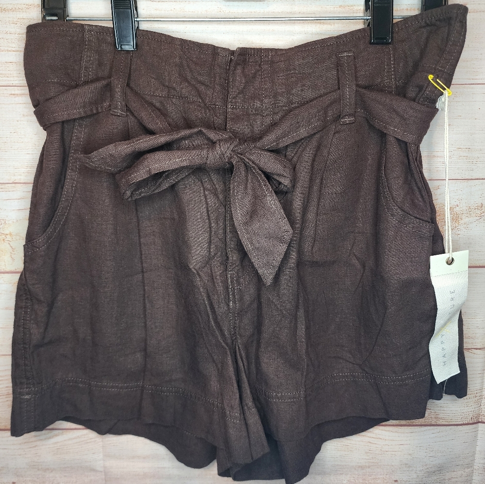 Women's Brown Tie-Waist Shorts